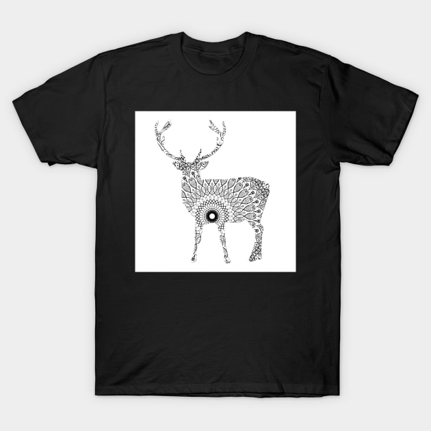 Stag deer mandala T-Shirt by BilcosDesigns